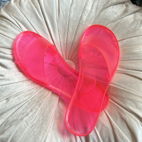 Neon Pink Jelly Slides size 9 - Picture 5 of 6